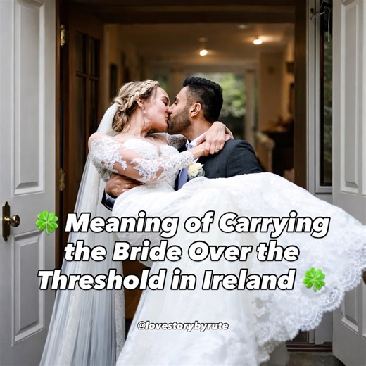 Love Story By Rute Lemes | Wedding & Event Content Creator on Instagram: "The tradition where the groom carries the bride over the threshold of their new home. While it’s often associated with Ireland (and other Celtic cultures), it’s actually a very old European custom that became part of Irish wedding folklore too. 1. Protection from bad spirits In old Irish and Celtic beliefs, doorways were seen as spiritual boundaries where bad luck or spirits could enter. Carrying the bride over the thresho