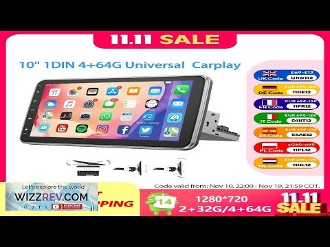 ESSGOO 10" Android 14 4+64G Wireless Carplay Android Auto Car Stereo Radio