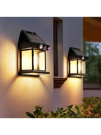 Lámpara de calle LED con energía solar reflector de luz transparente control remoto sensor de movimiento humano para jardín patio y iluminación de paredes iluminación de vallas Lámpara de calle moderna Lámpara exterior duradera iluminación exterior Christmas navidad navideño lámpara solar jardín exterior regalo tecnología durable | SHEIN
