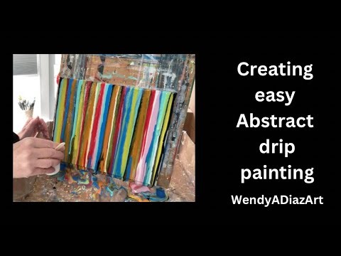 Easy Abstract Art Painting/Acrylic Drip Painting Tutorial/‪@wendyadiazart‬