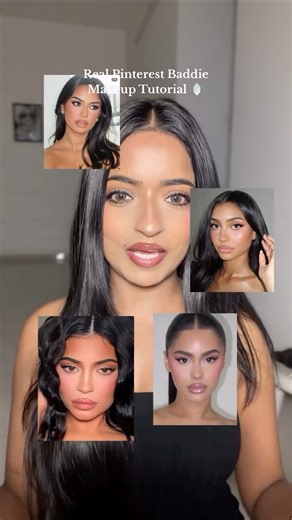 Charul Parashar on Instagram: "Real Pinterest-coded baddie makeup 💄 That real baddie-baddie glam you keep saving, now in a step-by-step tutorial. Follow along and you’ll learn exactly how to achieve this look. Don’t forget to share this with your besties😘 Products used: 💄 NYX Lip IV in "berry thirsty" 💄 MAC Strobe Cream 💄 MARS Color Correcting Concealer – Shade 07 💄 Fenty Beauty + Giorgio Armani Power Fabric Foundation 💄 Bobbi Brown Concealer 💄 Huda Beauty Blush Filter – Cotton Candy 💄 