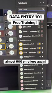 147K views · 1.2K reactions | we locked the meeting around 6:30pm! Others were still joining! This was our data entry 101 FREE training! #DataEntry #dataentryjobs #vaservices #coachjenny #virtualassistant | Coach Jenny - VA Mom | Facebook