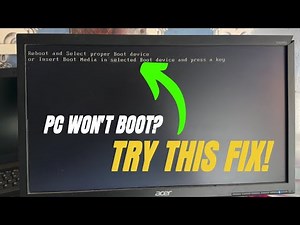PC Won't Boot? Try This Fix! | Fix "Reboot and Select Proper Boot Device" Error (Easy)