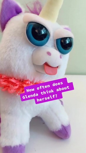 Who do you think about all day? #feistypets #glendaglitterpoop #unicorn
