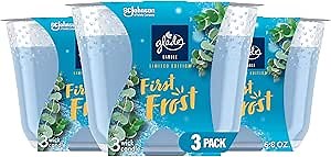 Glade First Frost Fragrance Candle Infused With Essential Oils - Air Freshener, Limited Edition Scent, 3-Wick, 6.8oz, 3 Count