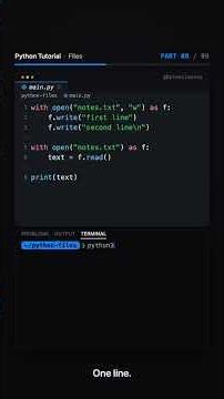 Python Tutorial, Part 8: Files.