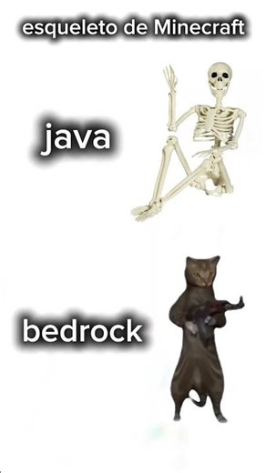 esqueleto de Java versus esqueleto de bedrock #memes #minecraft #yosoydelos7mil