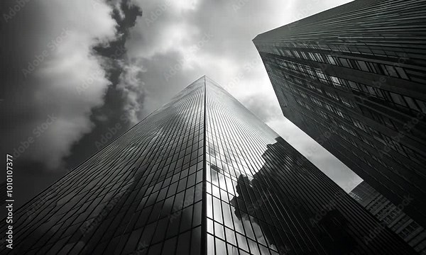 Skyward View of a Modern Skyscraper