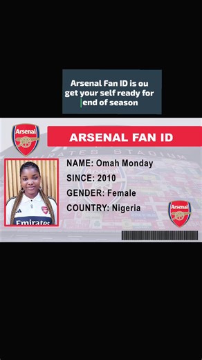 Arsenal Fan ID is out get your self ready for end of season #arsenal
