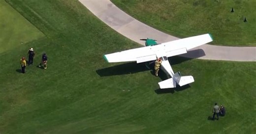 Small plane makes emergency landing on California golf course