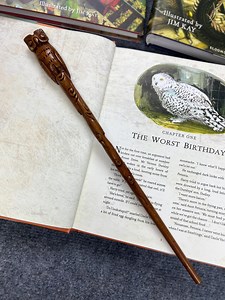 Hand-carved Owl Wand – Wooden Magic Wand, Wizard Cosplay Prop, Harry Potter Gift, Fantasy Collectible - Etsy