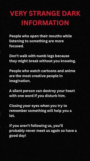 Very Strange Dark Information | Unbelievable Psychology Facts About the Human Mind 🧠