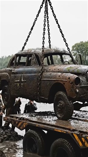 The kids fell and found Hitler's 1944 car.