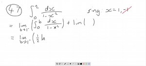SOLVED:Use integration, the Direct Comparison Test, or the Limit Comparison Test to test the integrals for convergence. If more than one method applies, use whatever method you prefer. ∫0^2 (d x)/(1-x^2)