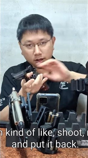 Left-hander revolver reload - 2025 Revolver John Online table tour #airsoft #reload #revolver