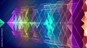 Looped ai animation of futuristic hologram raindbow background