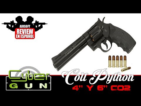 Colt: Cybergun Colt Python 4" y 6" Co2 Airsoft Review en Español HD ( Test Shot )