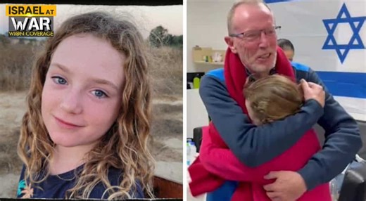 Watch | Nine-year-old Irish-Israeli girl, once thought to be killed by Hamas, reunites with family