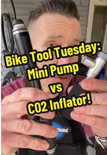 Bike Tool Tuesday Mini pump vs CO₂ inflator — which one should you carry? Both get the job done, but they’re built for different riders and situations. Whether you’re commuting, riding for fun, or chasing PRs, knowing the pros and cons can save your ride (and your legs). Team mini pump or team CO₂? #cyclingtips #roadcycling #bikecommuter #cyclinglife #biketools