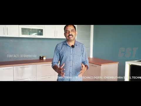 Different type colour stainless steel modular kitchen manufacturing @ Thrissur