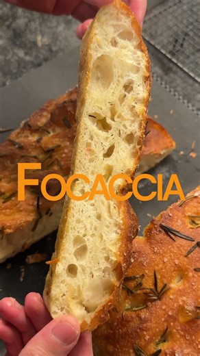 Focaccia 450g water 4g dried instant yeast 500g “00” flour 10g kosher salt 15g Extra virgin olive oil Rosemary Flaky sea salt -Add 420g water to a large bowl, then add the yeast and flour. Mix by hand until all flour is hydrated. Cover and leave to autolyse for 1 hour -Mix the remaining water, olive oil, and salt together, then pour over the dough and mix until it comes back together. -Knead briefly by hand for about 3-4 minutes. Let it rest for 30 minutes. -After 30 mins, perform one set of fou
