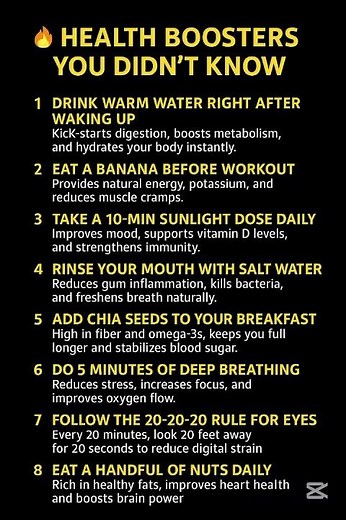 🔥 8 Health Boosters You Didn’t Know | Daily Habits for Better Energy, Immunity & Focus