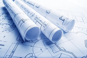 Rolled architectural blueprints Rare Gallery wallpaper
