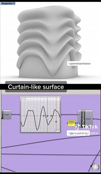 Let's make a unique facade surface by parametric modeling.. #parametricdesign #parametricarchitecture #archistudent #architecturaldesign #architecture