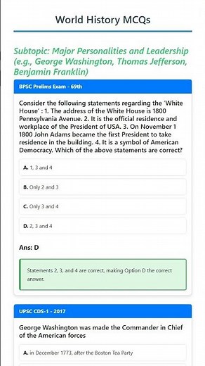 Major Personalities and Leadership e.g., George Washington, Thomas Jefferson, Benjamin Franklin
