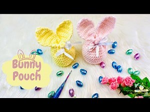 Bunny Pouch | Crochet Treat Bags | Drawstring Bags | Drawstring Pouch