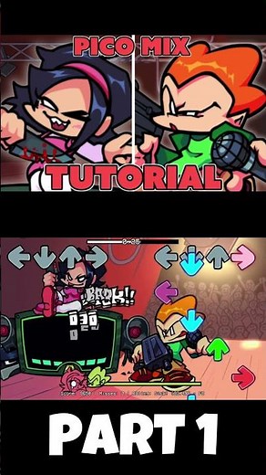 Tutorial Pico Mix (PART 1) (PLAYABLE MOD) (FNF MOD) #shorts