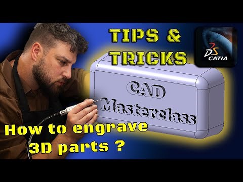 CATIA V5 Tutorial - How to add 3D text to parts