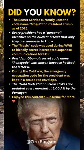 Secret Presidential Codes and Names