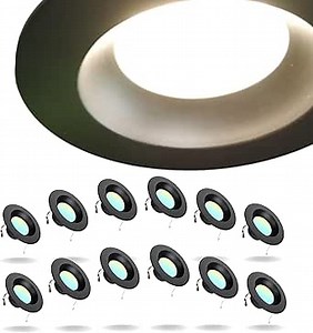 American Lighting ‎AD56-5CCT-BK 120V LED 15W Advantage Select Dimmabl2700K-5000K 900L 5/6in Black Commercial & Residential 12Pack