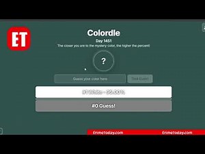 Colordle Hints and Answer for Today 1451