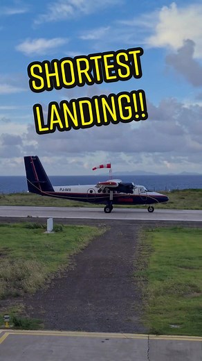 Shortest Landing Ever at Saba Island Airport