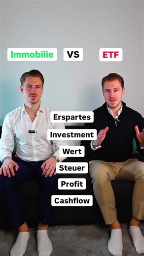 Die meisten halten ETFs für den sichersten Weg zum Vermögen. Bis sie verstehen, was ein kluger Hebel bewirkt. 20.000 Euro Eigenkapital. 180.000 Euro Unterstützung der Bank. Der Mieter übernimmt die Tilgung. Nach 27 Jahren: 350.000 Euro in deinem Besitz. Steuerfrei. Während der ETF-Anleger bei 94.000 Euro landet – nach Abzug aller Steuern. Was macht den Unterschied? Intelligente Finanzierung. Ein verlässlicher Mieter. Und Zeit, die für dich arbeitet. Das Schönste daran: Jemand anderes baut dein V