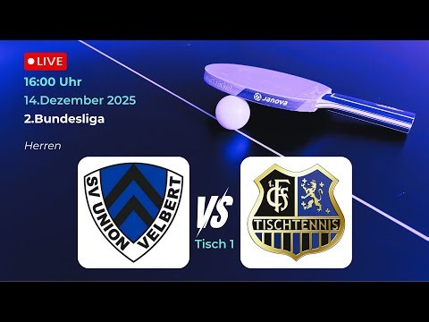 SV Union Velbert vs. 1.FC Saarbücken-TT II | 2.Bundesliga Tischtennis Herren Tisch 1