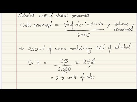 Calculate units of Alcohol consumption