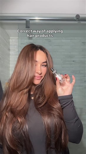 Frouzan M. on Instagram: "Correct way of applying hair care products @kerastase_official @k18hair #haircare #hairproducts"