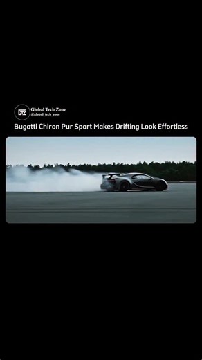 GlobalTechZone on Instagram: "The track is set. The air is still. With 1500 HP, 1600 Nm, and advanced all wheel drive, the Bugatti Chiron Pur Sport waits just off center. Then it moves. What follows is not chaos but precision. A perfectly controlled drift, executed with finesse, power, and ease, tracing a massive letter C across the asphalt. This is engineering mastery pushed into motion. The letter C is not a coincidence. It is a core Bugatti design signature dating back to the 1920s. Created b