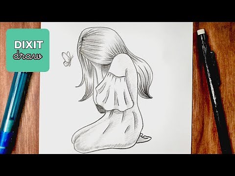 Eine Traurige Frau Zeichnen - Wie zeichnet man ein Mädel - How to Draw a Sad Girl