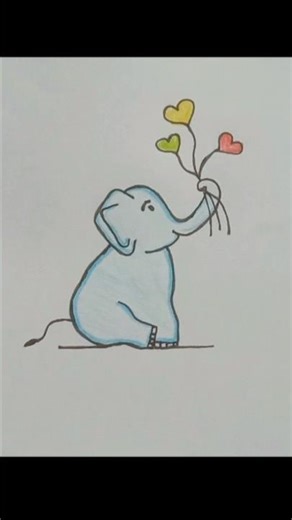 Cute little elephant 🐘 drawing
