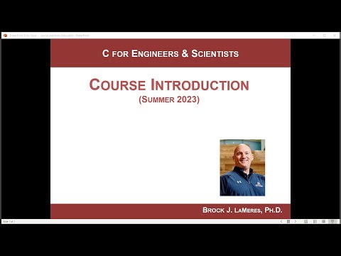 CSCI 109 - C Programming for Engineers & Scientists - Course Overview (Sum23)