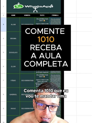 funcao de whatsapp usando o Google planilhas