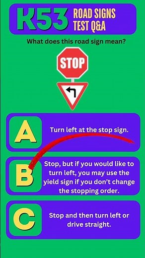 K53 LEARNER’S ROAD SIGNS QUESTIONS AND ANSWERS PART 4 | South Africa 2024 #shorts