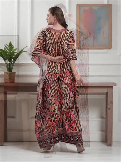 Elegant Cotton Kaftan Dress for Women | Embroidered Maxi | Plus Size Wedding and Resort Dress - Etsy