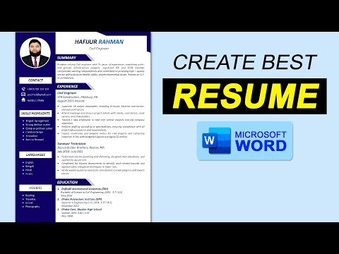 Create Best Resume | Resume Kaise Banaye | Resume in MS Word | Create Best CV | Resume format 2026