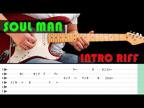 SOUL MAN - Guitar lesson - Intro riff with tabs (fast & slow) - Blues Brothers