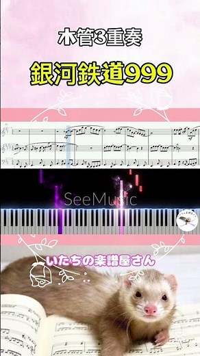 ☝️フルver.公開中🌷銀河鉄道999＊木管3重奏 #楽譜 #score #arrange